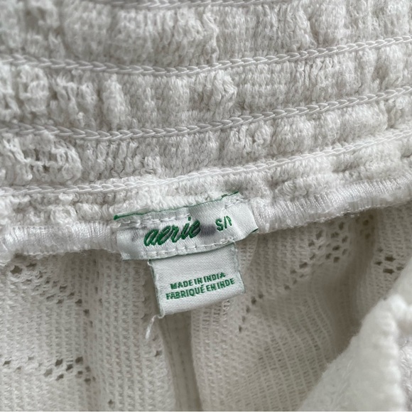 Aerie Crochet Tassel High Rise Jogger Boho Pant White Bohemian Coastal Swim - Picture 5 of 5